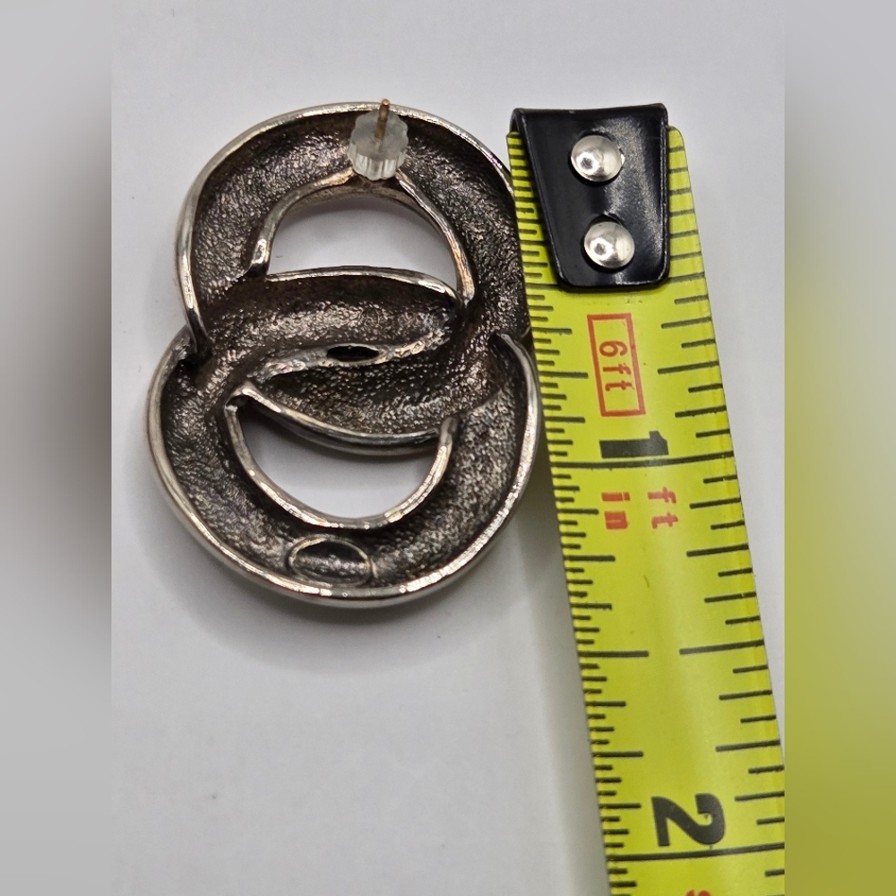 Givenchy Silver Interlocking Hoop Earrings - image 4